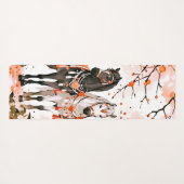 Paarden in een rood bos aangepaste dubbelzijdig yogamat (Achterkant (horizontaal))