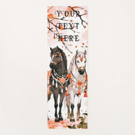 Paarden in een rood bos aangepaste dubbelzijdig yogamat