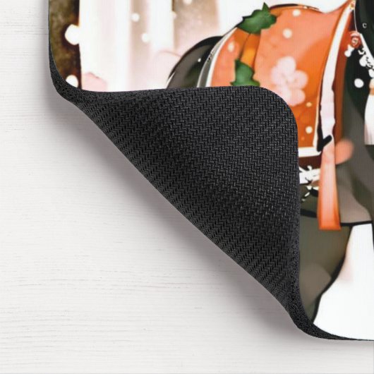 Paarden in een rood bos muismat (Hoek)