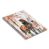 Paarden in een rood bos notitieboek (Rechterzijde)