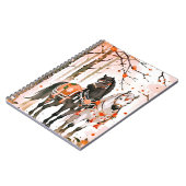 Paarden in een rood bos notitieboek (Linkerzijde)