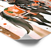 Paarden in een rood bos poster (Hoek)