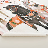 Paarden in een rood bos sherpa deken (3/4)