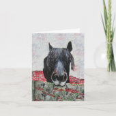 Paarden in een ruitenschildermachine kaart (Voorkant)