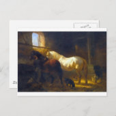 Paarden in een Stabiel Briefkaart (Voorkant / Achterkant)