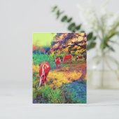 Paarden in een weide briefkaart (Staand voorkant)