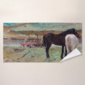 Paarden in een weide, Edgar Degas Badhanddoek (Badhanddoek)