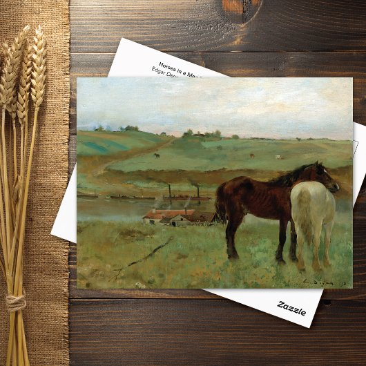 Paarden in een weide Edgar Degas Briefkaart