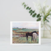 Paarden in een weide, Edgar Degas Briefkaart (Staand voorkant)