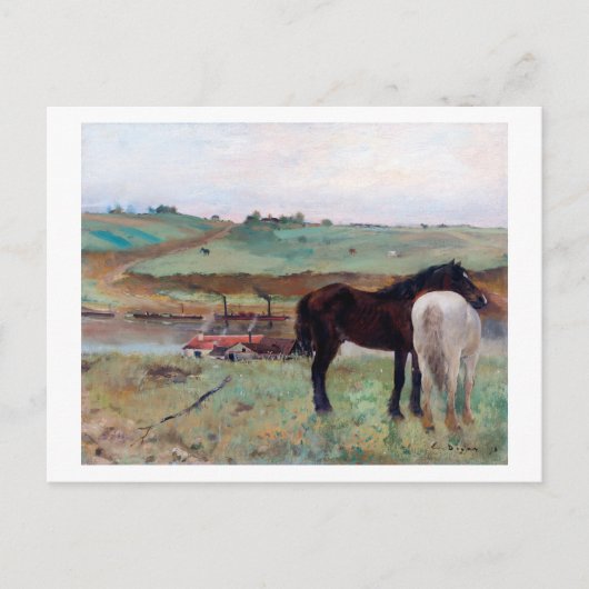 Paarden in een weide, Edgar Degas Briefkaart (Voorkant)