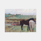 Paarden in een weide, Edgar Degas Fleece Deken (Voorkant (Horizontaal))