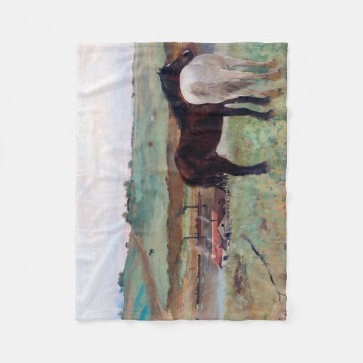 Paarden in een weide, Edgar Degas Fleece Deken (Voorkant)