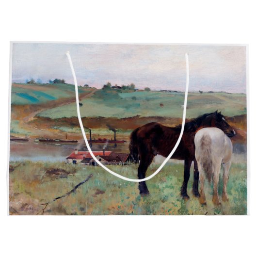 Paarden in een weide, Edgar Degas Groot Cadeauzakje (Achterkant)