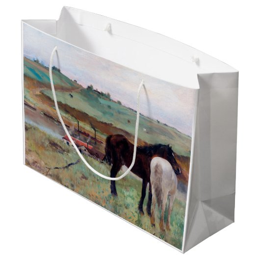 Paarden in een weide, Edgar Degas Groot Cadeauzakje (Achterkant Gekanteld)