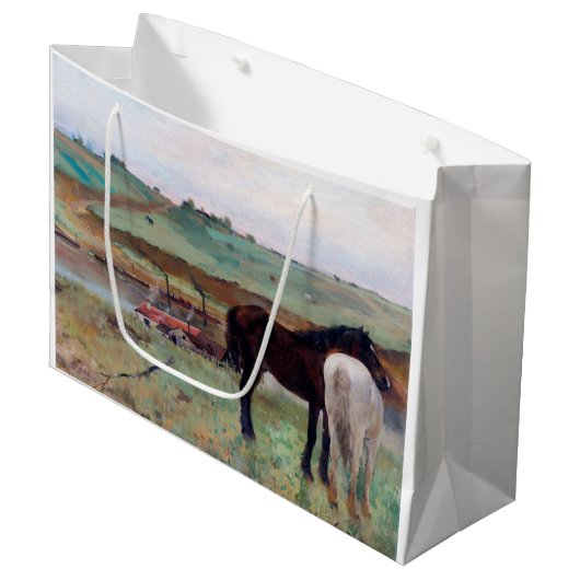 Paarden in een weide, Edgar Degas Groot Cadeauzakje (Voorkant Gekanteld)