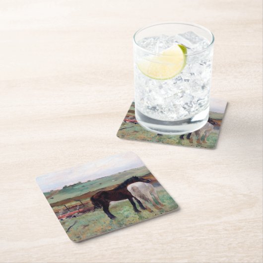 Paarden in een weide, Edgar Degas Kartonnen Onderzetters (Insitu)