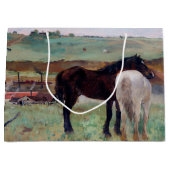 Paarden in een weide, Edgar Degas Large Gift Bag Groot Cadeauzakje (Voorkant)