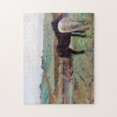 Paarden in een weide, Edgar Degas Legpuzzel (Verticaal)