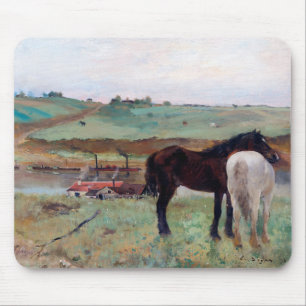 Paarden in een weide, Edgar Degas Muismat
