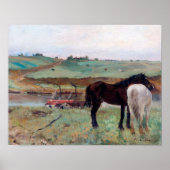 Paarden in een weide, Edgar Degas Poster (Voorkant)