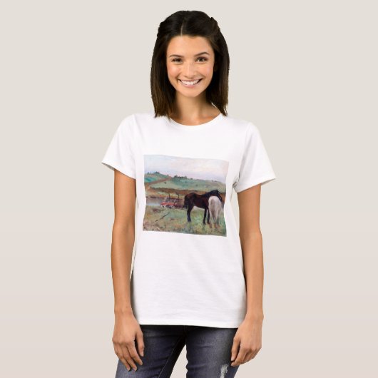 Paarden in een weide, Edgar Degas T-shirt (Voorkant volledig)