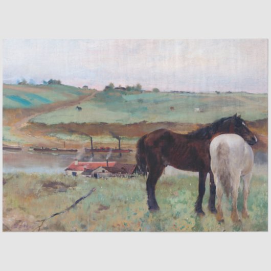 Paarden in een weide, Edgar Degas Tissuepapier (Voorkant)