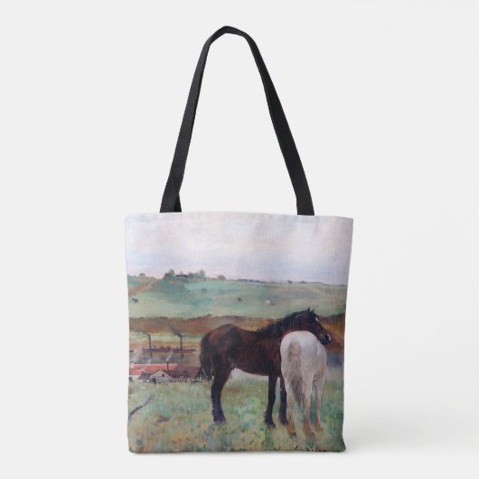 Paarden in een weide, Edgar Degas Tote Bag (Achterkant)