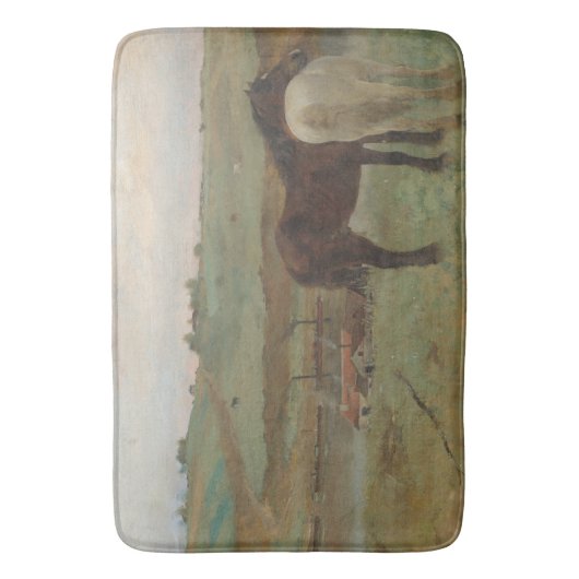 Paarden in een weide, olieverfschilderij, Edgar De Badmat (Voorkant Verticaal)