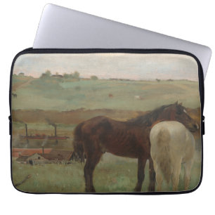 Paarden in een weide, olieverfschilderij, Edgar De Laptop Sleeve