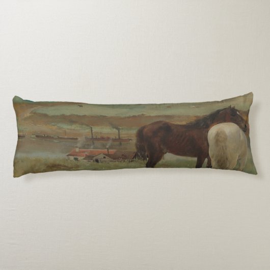 Paarden in een weide, olieverfschilderij, Edgar De Lichaamskussen (Achterkant)