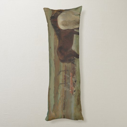 Paarden in een weide, olieverfschilderij, Edgar De Lichaamskussen (Achterkant (Verticaal))