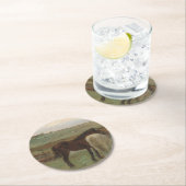 Paarden in een weide, olieverfschilderij, Edgar De Ronde Kartonnen Onderzetter (Insitu)