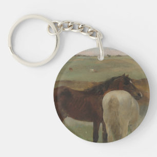Paarden in een weide, olieverfschilderij, Edgar De Sleutelhanger