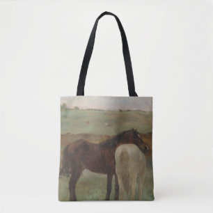 Paarden in een weide, olieverfschilderij, Edgar De Tote Bag