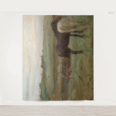 Paarden in een weide, olieverfschilderij, Edgar De Wandkleed (Voorkant)