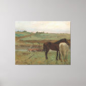 "Paarden in een weide" schilderij van Edgar Degas Canvas Afdruk (Voorkant)