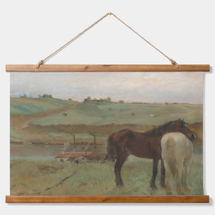 "Paarden in een weide" schilderij van Edgar Degas Hangend Wandkleed