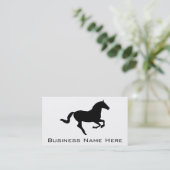 Paarden in Galop Black Silhouette Visitekaartje (Staand voorkant)