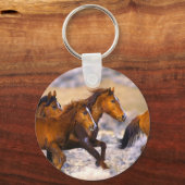 Paarden in galop sleutelhanger (Voorkant)
