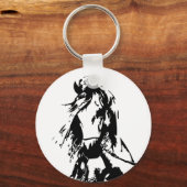 Paarden in Halter Button Sleutelhanger (Voorkant)