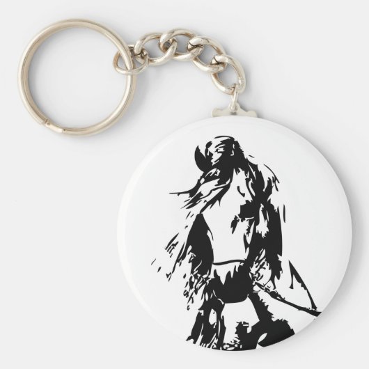 Paarden in Halter Button Sleutelhanger (Voorkant)