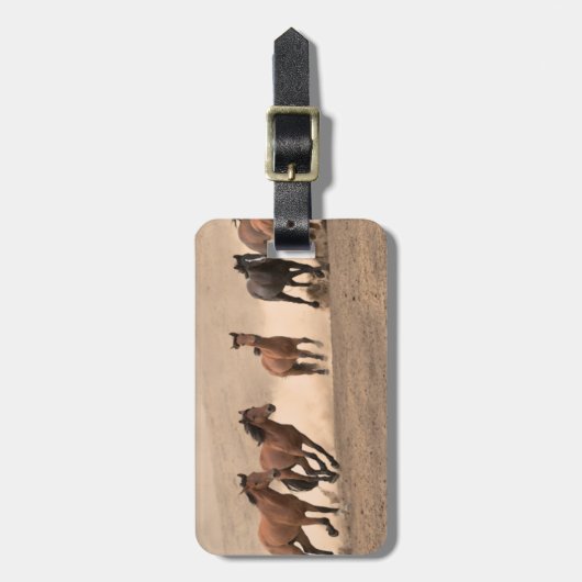 Paarden in Herfst II Bagagelabel (Voorkant verticaal)