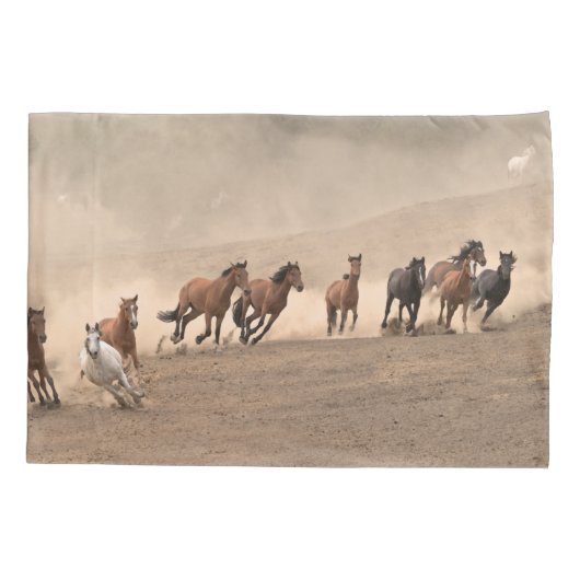 Paarden in Herfst II Kussensloop (Achterkant-Links)