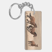 Paarden in Herfst II Sleutelhanger (Voorkant Links)