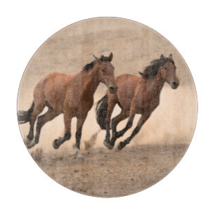 Paarden in Herfst II Snijplank
