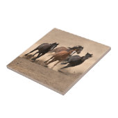 Paarden in Herfst II Tegeltje (Zijkant)