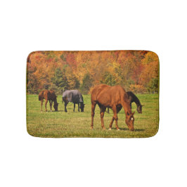 Paarden in herfstdierbonnen badmat