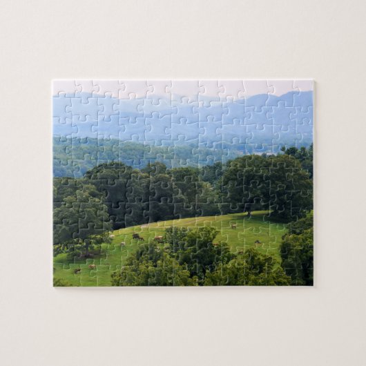 Paarden in het Blue Ridge-gebergte - 8 x 10 inch Legpuzzel (Horizontaal)