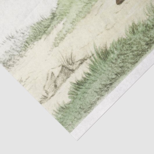 paarden in het graafland tissuepapier (Detail)