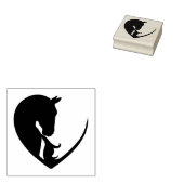 Paarden in het hart rubberstempel (Gestempeld)